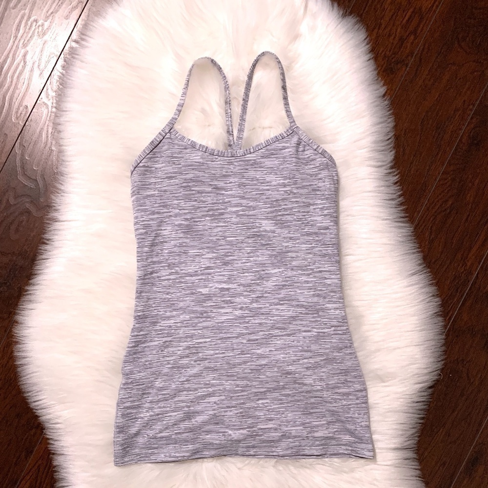 Lululemon Gray and White Active Tank